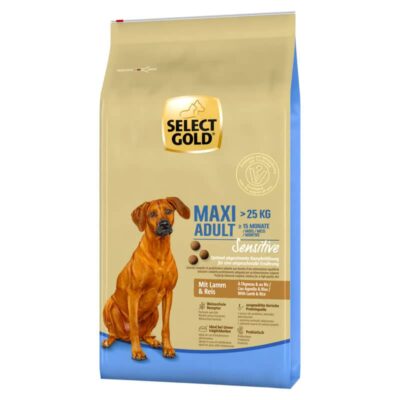 Select Gold Maxi Adult sensitive jagnjetina i pirinac 12kg