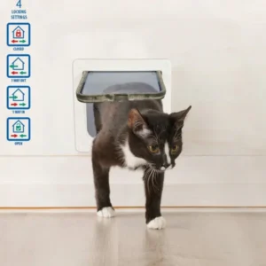 Duvo+ Cat Door With Tunnel, Vratanca Za Mačke Sa Tunelom, Bela - 19x19.7cm
