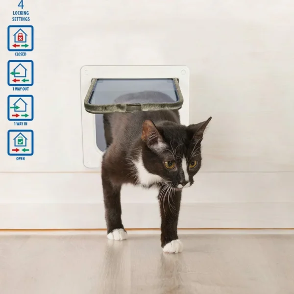 Duvo+ Cat Door With Tunnel, Vratanca Za Mačke Sa Tunelom, Bela - 19x19.7cm Duvo Cat Door With Tunnel Vratanca Za Macke Sa Tunelom Bela